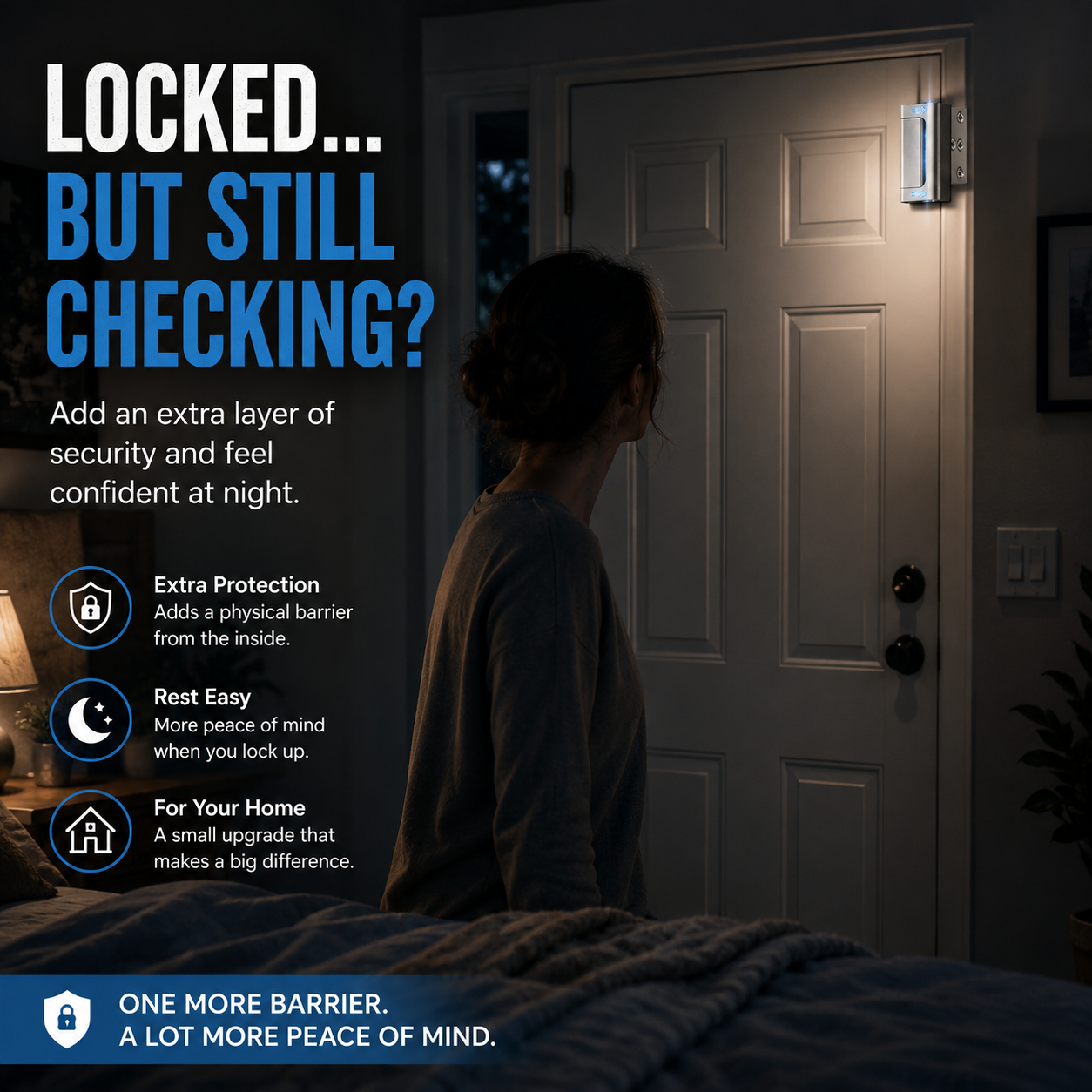🔒 Extra-Layer Door Security Lock – Quick Inside Protection