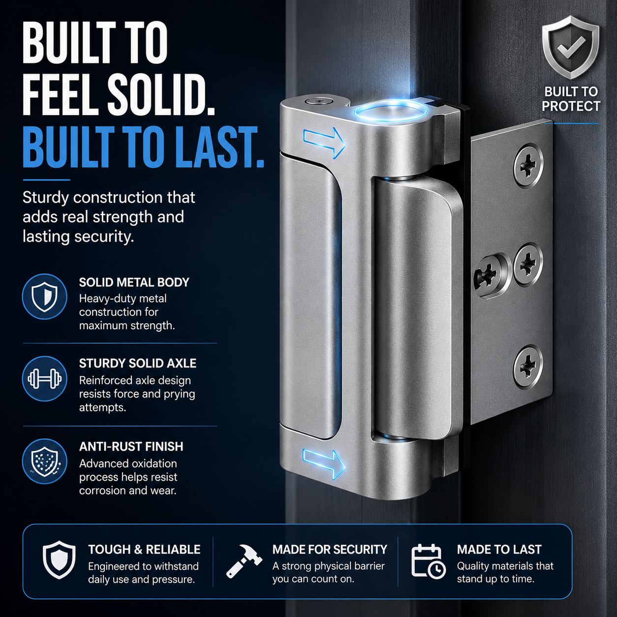 🔒 Extra-Layer Door Security Lock – Quick Inside Protection