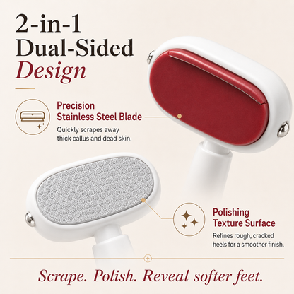 ✨Dual-Sided Foot Callus Remover – Stainless Steel Blade, Portable Dead Skin Scraper for Cracked Heels