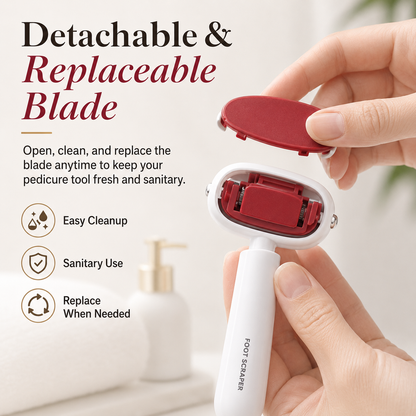 ✨Dual-Sided Foot Callus Remover – Stainless Steel Blade, Portable Dead Skin Scraper for Cracked Heels
