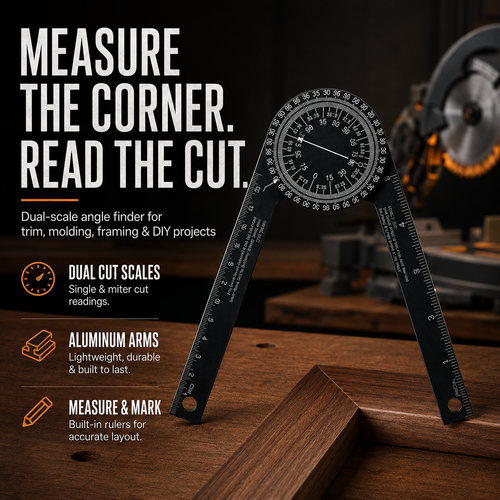 📐 Aluminum Miter Saw Protractor – Dual-Scale Angle Finder