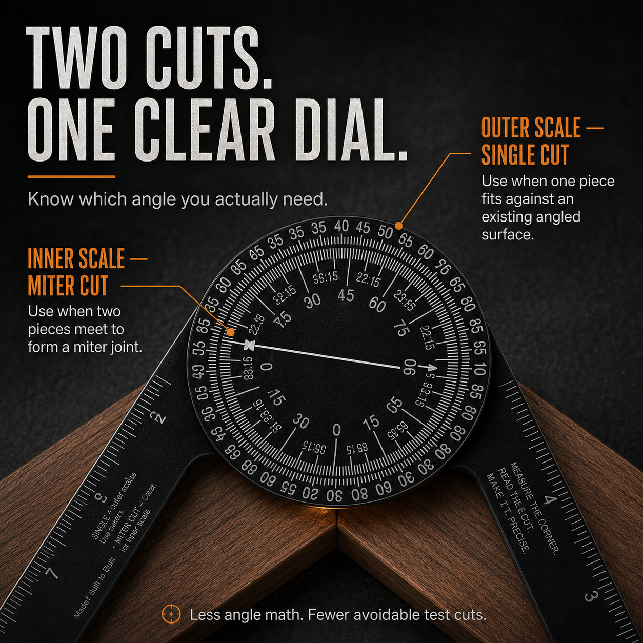 📐 Aluminum Miter Saw Protractor – Dual-Scale Angle Finder