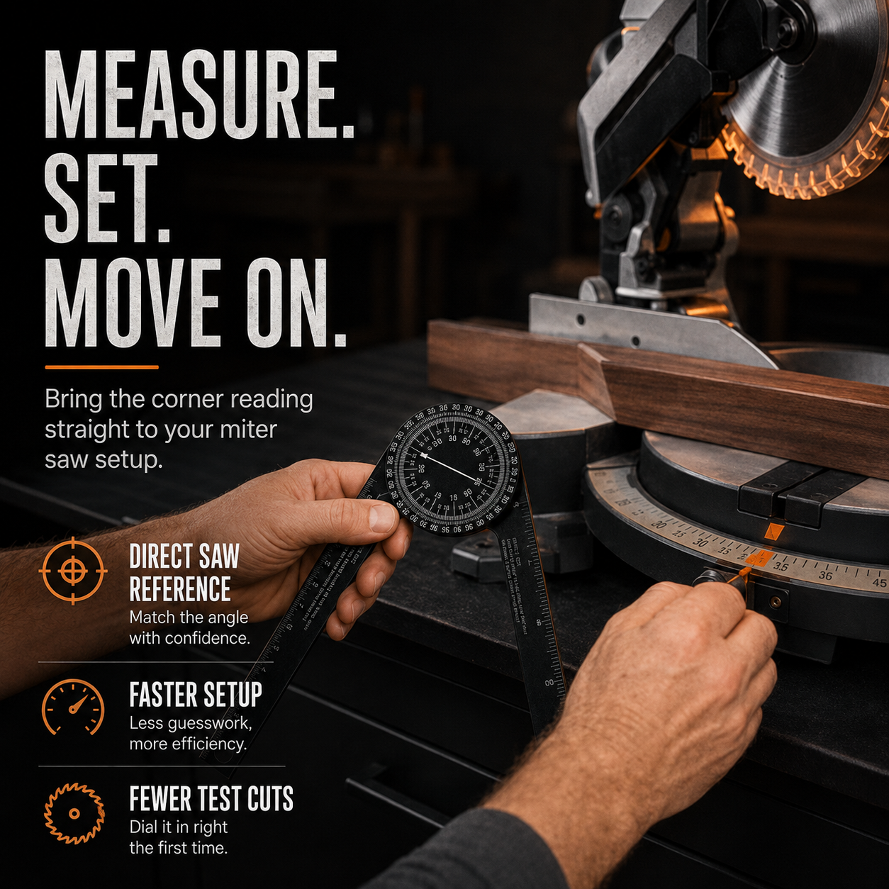 📐 Aluminum Miter Saw Protractor – Dual-Scale Angle Finder