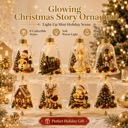 🎄 Glowing Christmas Story Ornament – Light-Up Mini Holiday Scene