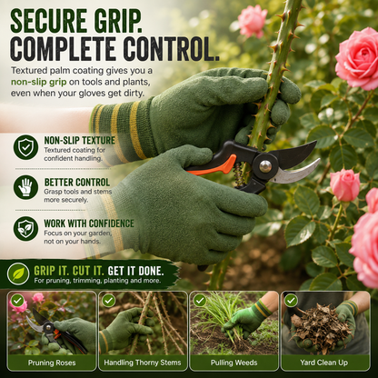 🌹 Thorn-Resistant Breathable Gardening Gloves – Secure Grip & Comfort