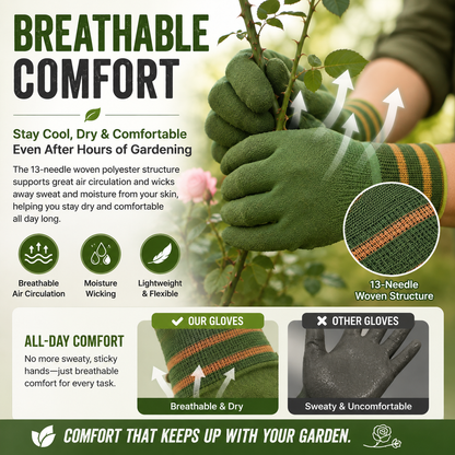 🌹 Thorn-Resistant Breathable Gardening Gloves – Secure Grip & Comfort