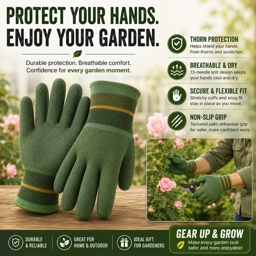 🌹 Thorn-Resistant Breathable Gardening Gloves – Secure Grip & Comfort