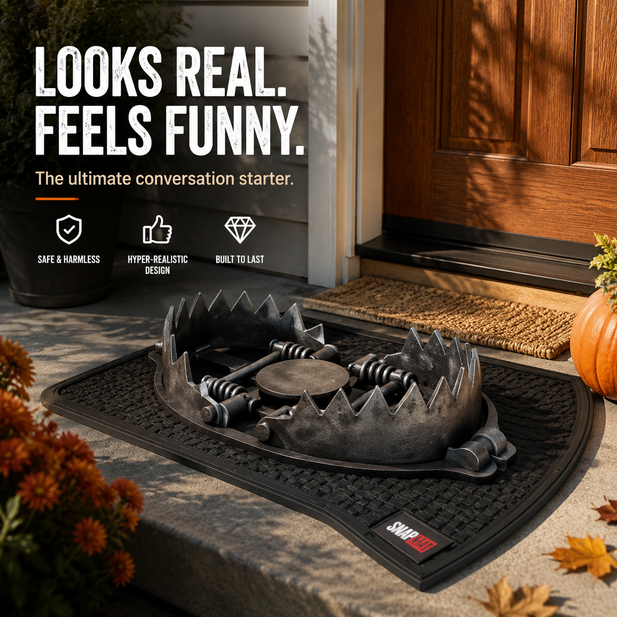🔥 3D Trap Illusion Door Mat – Funny Halloween Prank Entrance Rug👀