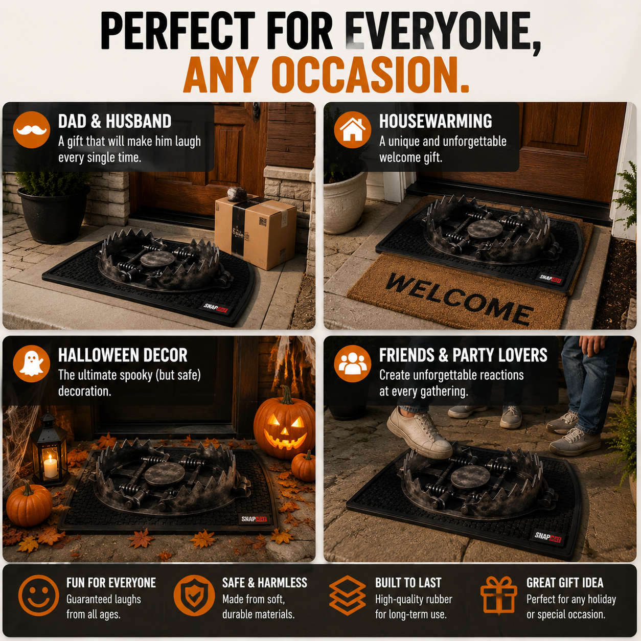 🔥 3D Trap Illusion Door Mat – Funny Halloween Prank Entrance Rug👀