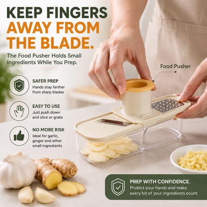 🥕 3-in-1 Food Slicer & Grater – Prep Faster, Mess Less