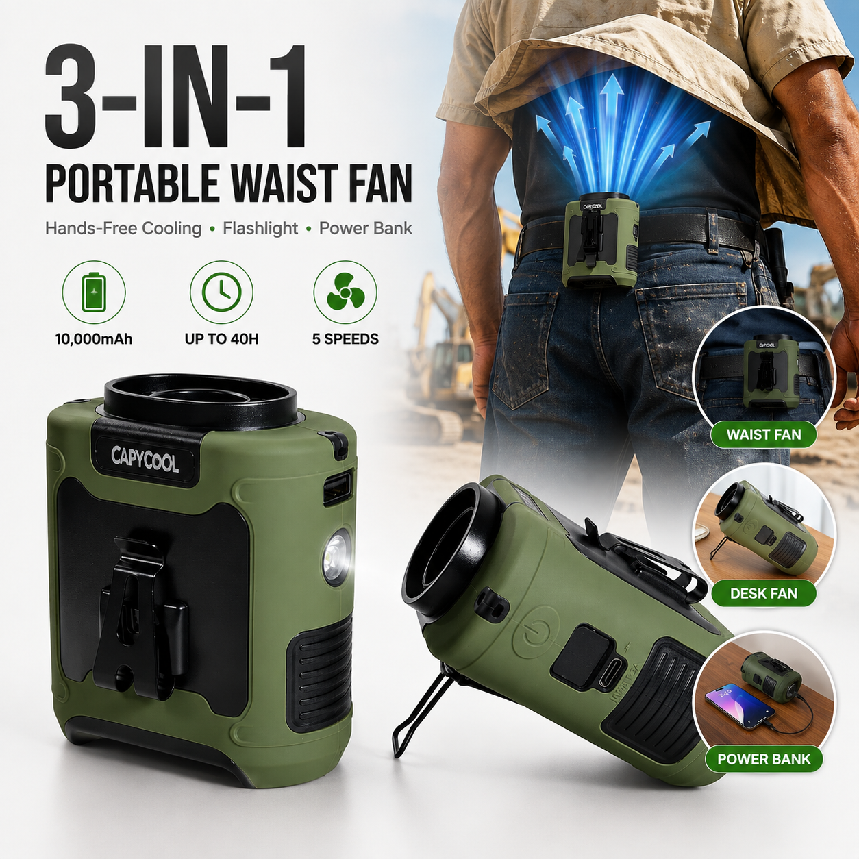 3-IN-1 PORTABLE WAIST FAN