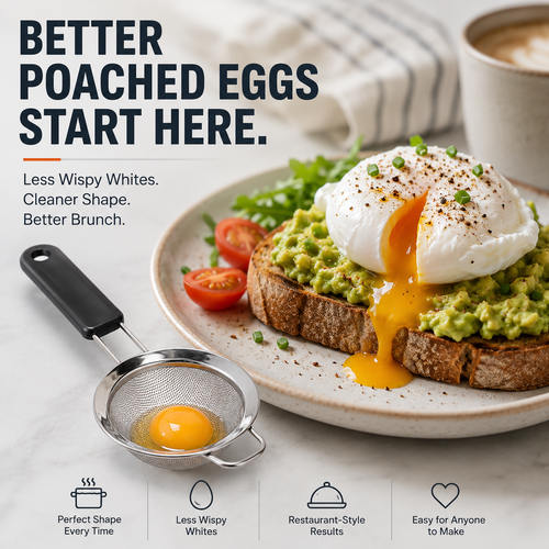 🥚 Fine Mesh Poached Egg Strainer