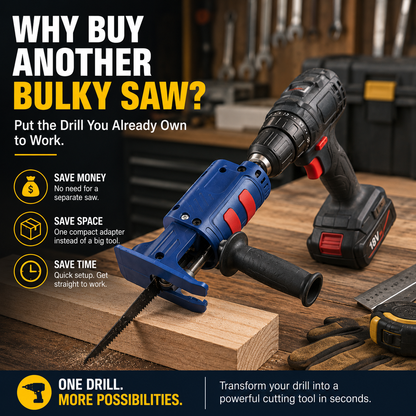 🔧 Drill-to-Saw Adapter – Turn Your Drill Into a Reciprocating Saw
