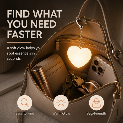 Heart Round Shaped Touch Sensor Purse Light with Keychain