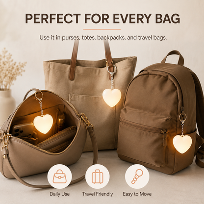 Heart Round Shaped Touch Sensor Purse Light with Keychain