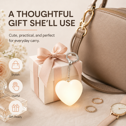 Heart Round Shaped Touch Sensor Purse Light with Keychain