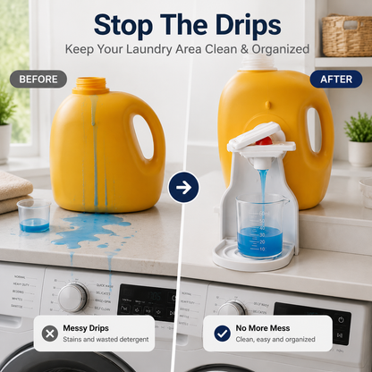 🧺 No-Drip Laundry Detergent Dispenser Cup Holder & Drip Tray