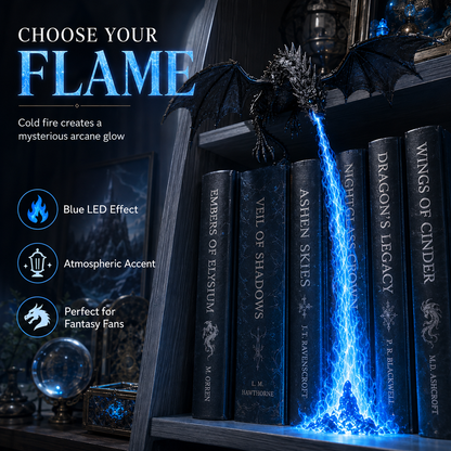 🐉 Fire-Breathing Dragon Bookshelf Lamp – Fantasy LED Shelf Decor