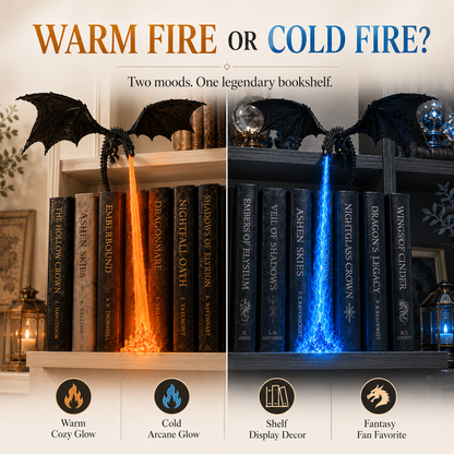 🐉 Fire-Breathing Dragon Bookshelf Lamp – Fantasy LED Shelf Decor