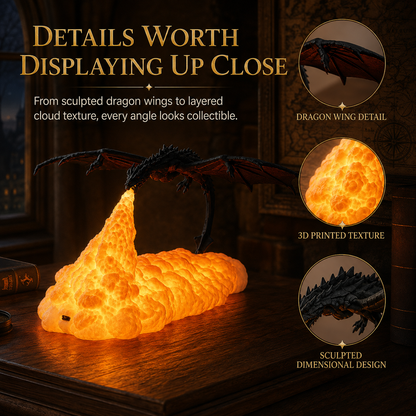 🐉 Dragon Flame Night Light – Dual-Color Rechargeable Fantasy Lamp