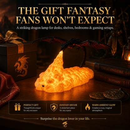 🐉 Dragon Flame Night Light – Dual-Color Rechargeable Fantasy Lamp