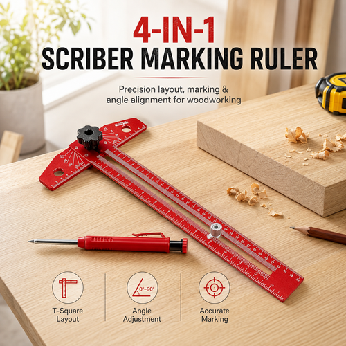 📏4-in-1 Scriber Marking Line Ruler