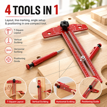 📏4-in-1 Scriber Marking Line Ruler