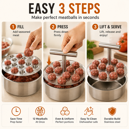 🍝 Stainless Steel Meatball Maker Spoon – Make Perfect Homemade Meatballs Faster
