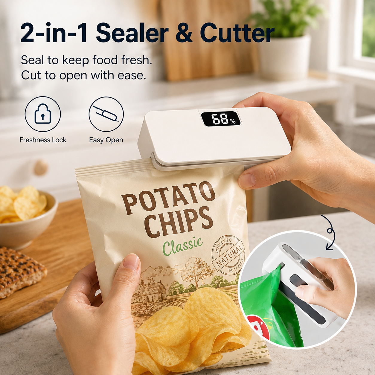⚡Rechargeable 2-in-1 Mini Bag Sealer with Cutter