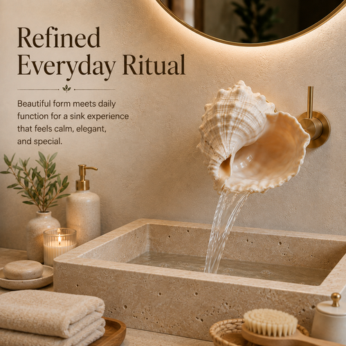 🐚Coastal Seashell Wall-Mount Faucet