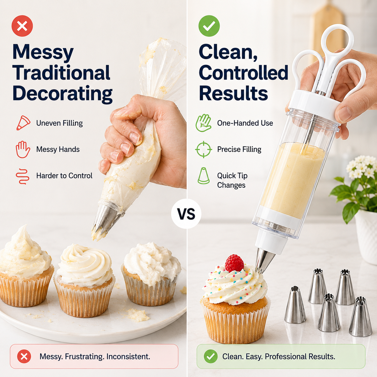 🧁Stainless Steel Cake Decorating Gun Kit