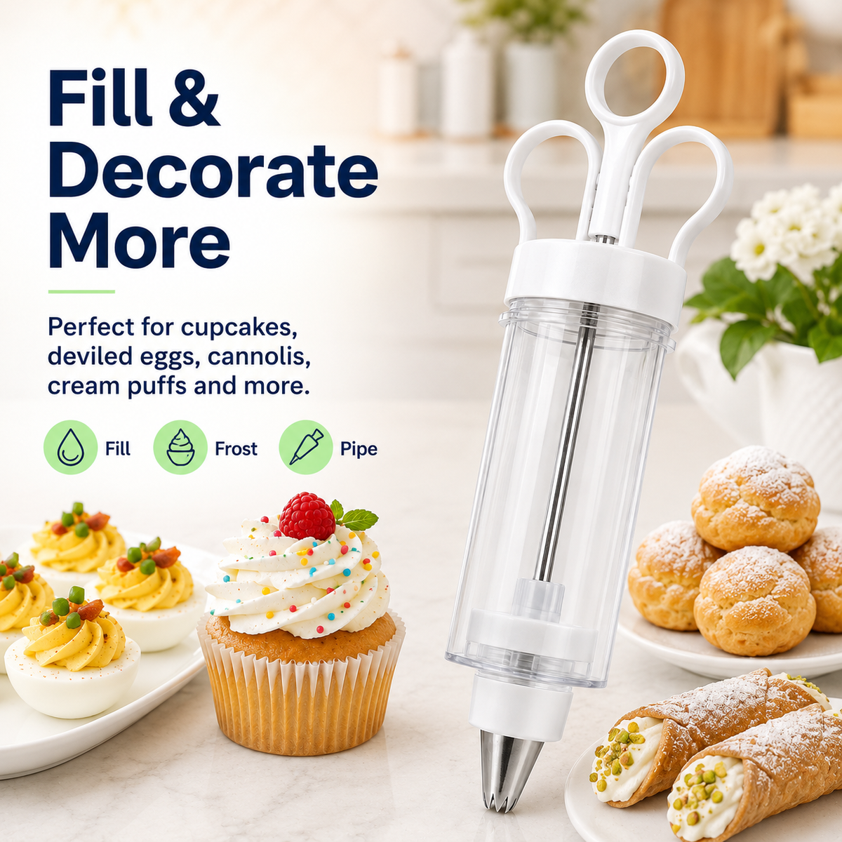 🧁Stainless Steel Cake Decorating Gun Kit