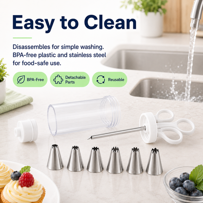 🧁Stainless Steel Cake Decorating Gun Kit