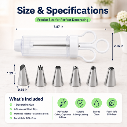 🧁Stainless Steel Cake Decorating Gun Kit