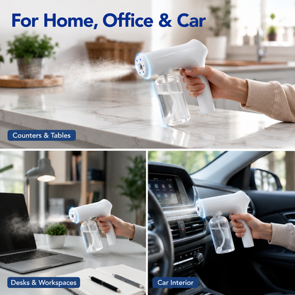 CordlessNano Atomizer - TouchlessDisinfecting, Blue Light - ForHome, Office & Car