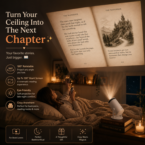 Big Stories📖Bigger Screen📽️2026 Hot Sale Cozy Reading Projector