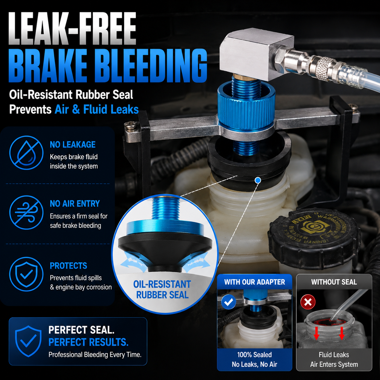 22–58mm Universal Brake Bleeder Adapter Kit with 4 Quick Couplers