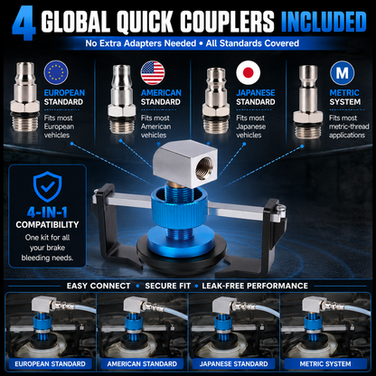 22–58mm Universal Brake Bleeder Adapter Kit with 4 Quick Couplers