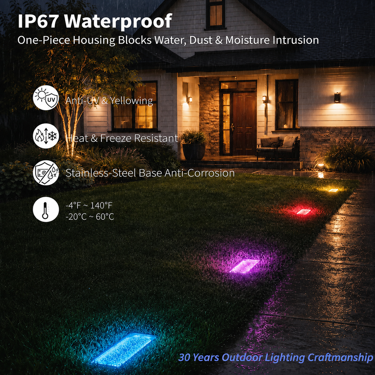 💡🔥4×8 Solar Paver Lights – Flush-Mount Driveway & Walkway Lighting