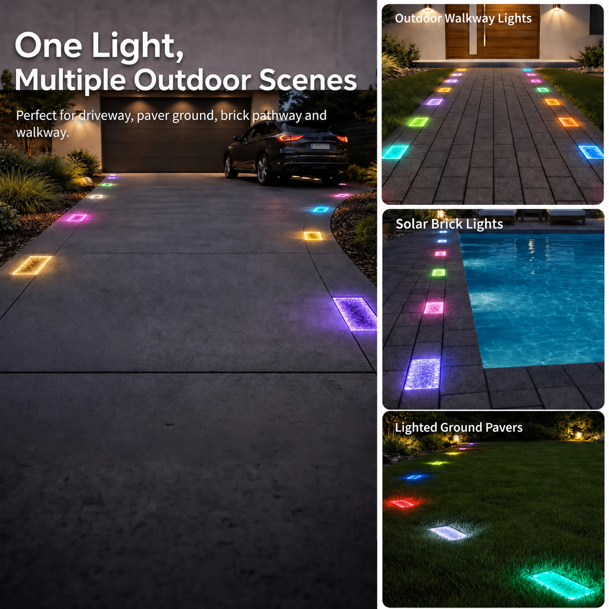 💡🔥4×8 Solar Paver Lights – Flush-Mount Driveway & Walkway Lighting
