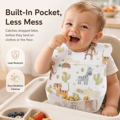 Mess-Catching Disposable Baby Bibs – 20 Individually Wrapped Packs