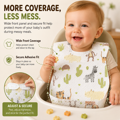 Mess-Catching Disposable Baby Bibs – 20 Individually Wrapped Packs