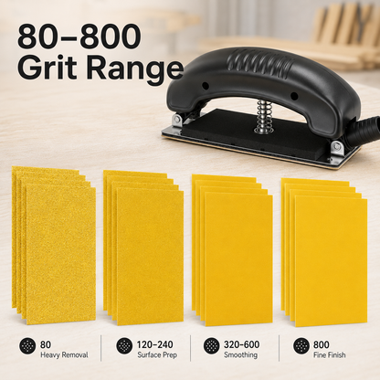 🛠️ HOT SALE | 16-Pack Wet & Dry Sandpaper Set – 80-800 Grit Sanding Sponges for Wood, Metal, Drywall & Auto