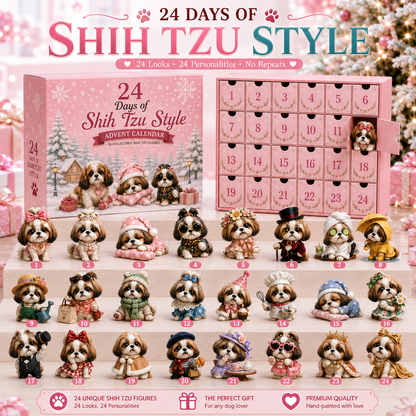 🐶 24 Days of Shih Tzu Style Advent Calendar – 24 Unique Dog Collectibles Christmas Countdown