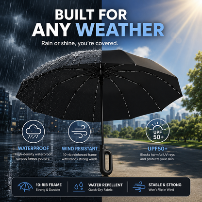 Automatic Folding Umbrella, 1 Count/60pcs Portable Rain Umbrella with Loop Buckle