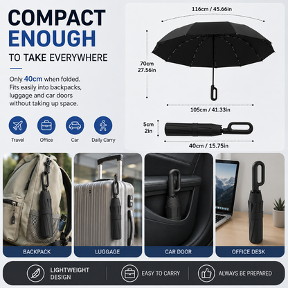 Automatic Folding Umbrella, 1 Count/60pcs Portable Rain Umbrella with Loop Buckle