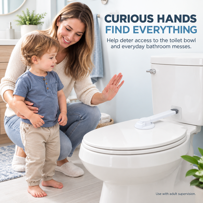 🚽Baby-Proof Toilet Lid Locks – No-Drill Child Safety, Easy One-Hand Use, 2-Pack