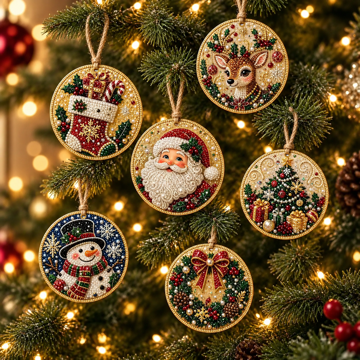 ✨5D Full Round Drill Diamond Painting Kit -🎄Christmas Decorations