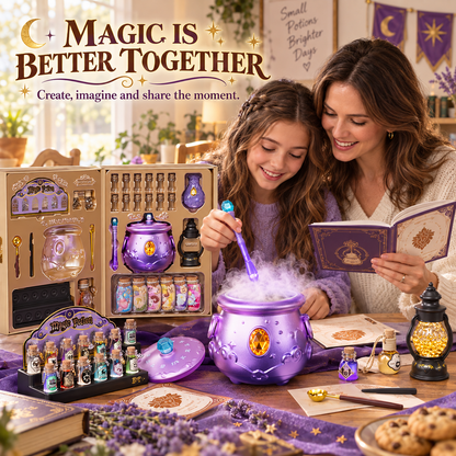 ✨ Deluxe Magic Potion-Making Kit for Kids – Light, Sound & Mist Cauldron with 12 Zodiac Potions