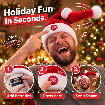 🎅 Singing & Dancing Santa Hat – The Christmas Hat That Steals the Party